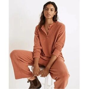 MADEWELL MWL Button-Front Fleece Pullover - XS